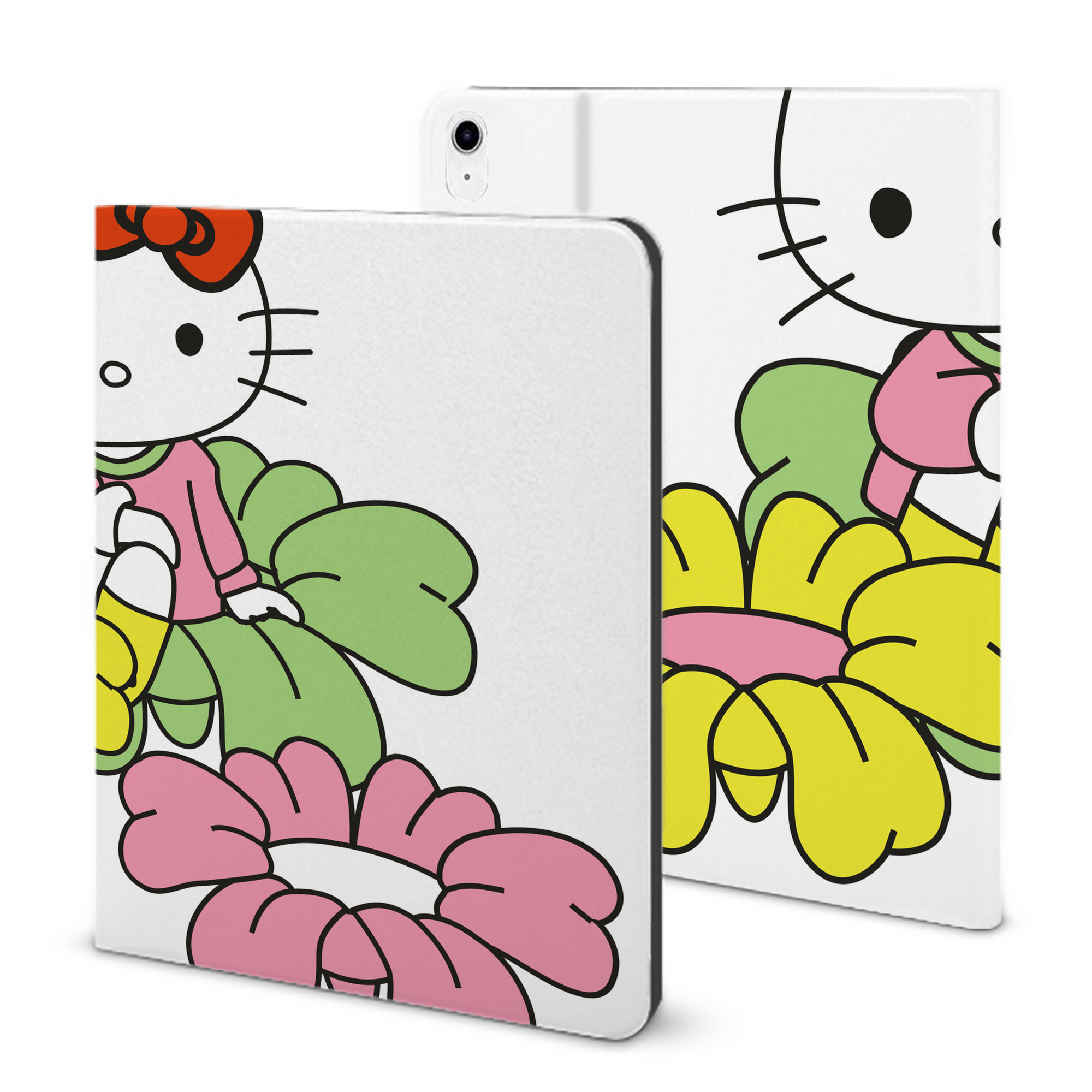 （画像用） Hello Kitty ハローキティ IPad ケース ブック型 PUレザー TPU 耐衝撃 軽量 薄型 ペン収納なし 全面保護 IPad 各モデル対応